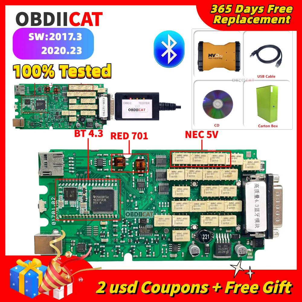 OBDIICAT A + ǰ MVD TCS OBD2 OBD II Multidiag Pro V3.0 MVDIAG 2021.11 2020.23  ڵ Ʈ  ĳ 